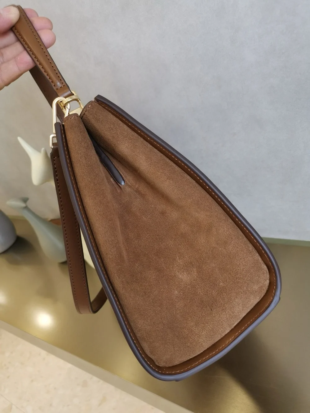 Tory Burch Tan Leather Structured Top-Handle Satchel